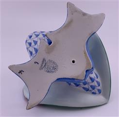 Herend Honking Goose in Blue Porcelain Figurine